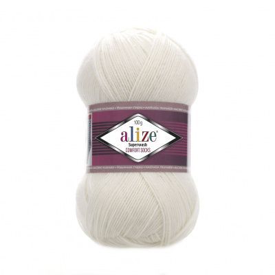 ALIZE SUPERWASH COMFORT SOCKS ( 001 ) 75% SW Шерсть 25% Полиамид 100 г/420 м